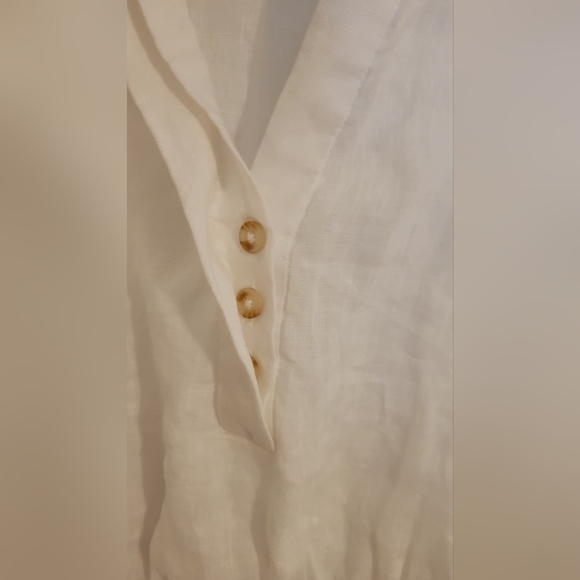 Anthropologie cropped linen pullover blouse - Picture 7 of 8